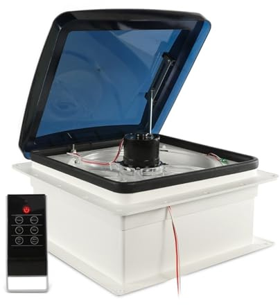 Dachventilator, 14-Zoll-RV-Lüfter, automatischer Lüftungsventilator, Dachlüftung mit Thermostat und Regensensor, 1200/M, 10 Geschwindigkeiten einstellbar
