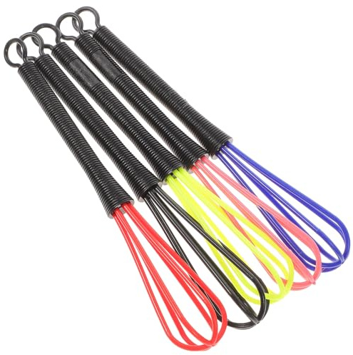NOLITOY Set da 5 in Plastica Colorata Manico Antiscivolo e Gancio per Cucina e Salone Parrucchiere, Miscelatore Versatile per Uova, Tintura Chioma e Preparazioni Alimentari Colore Casuale