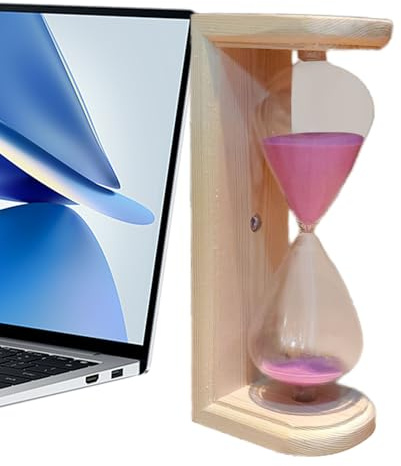 Sablier en bois – Horloge en verre, du temps avec durée de 15 minutes, accessoire de sauna avec cadre en bois naturel, décoration d'intérieur, design classique, minuterie de relaxation pour les