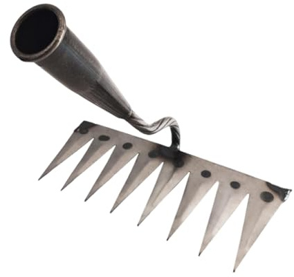 TTETTZ Râteau de Désherbage, Outil de Desherbage, Rateau Jardin, Desherbeur Manuel, Désherbeurs Manuels, Râteau et Charrue en Acier Au Manganèse, pour Désherber, Ameublir, Semence, 8 Dents