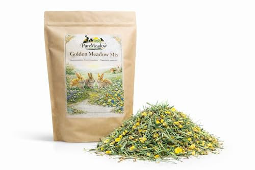 PureMeadow Golden Meadow Mix, Kaninchenfutter 5kg, Strukturiertes Ergänzungsfutter für Kaninchen, zwergkaninchen, Hasen Futter, deukanin kaninchenfutter
