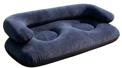 Aznever Camping Couch - Flocked Portable Inflatable Sofa with Armrest,Camping Air Couches,for Living Room Movie Patio Garden Yard Deck Porch Balcony Indoor Bedroom Picnic