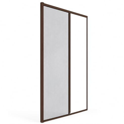 LEIVESTE Zanzariera a Rullo Riducibile per Porta Finestra in Alluminio, Su Misura Regolabile, Anti Insetti, Scorrimento Fluido, Facile Installazione per Balcone e Casa (Marrone, 140 x 250 cm)