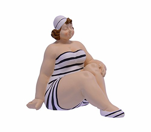 Moritz Dekofigur Figur Frau Badenanzug Dame Rubensdame Schwimmbad Wellness H 19,6 cm