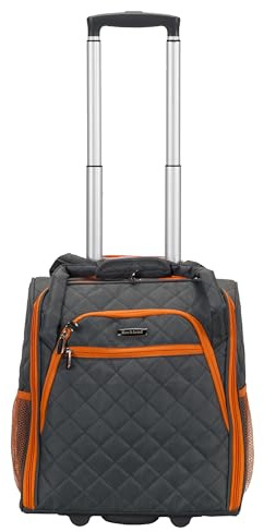 Rockland Melrose - Maleta de Mano Vertical con Ruedas para Debajo del Asiento, Gris Oscuro, Carry-On 16-Inch, Melrose - Maleta de Mano Vertical con Ruedas para Debajo del Asiento