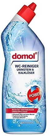 domol POWER WC-Urinstein- & Kalklöser 750 ml ultrastark gegen hartnäckigen Urinstein & Kalk, Schmutz & Verfärbung, Schnell-Aktiv-Formel, hochwirksam über und unter Wasser, sorgt für reine Frische