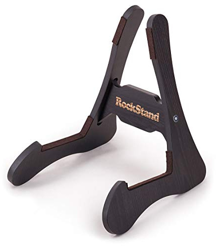 RockStand Wood A-Frame Stand - for Acoustic Guitar & Bass - Rustic Oak Finish