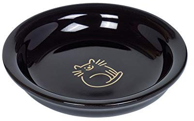 Nobby Katzen Keramik Milchschale Golden Cat, schwarz Ø 14,0 x 2,0 cm, 0,1 l, 1 Stück