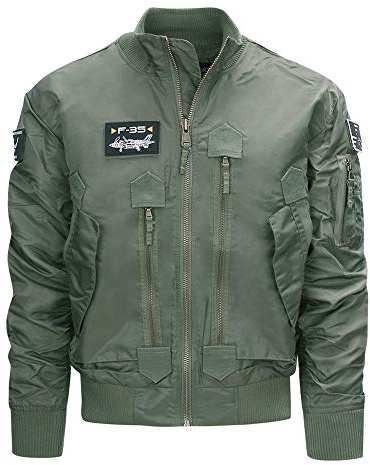 Fostex Garments Bomber leggero tattico F-35 militare (Verde, x_l)