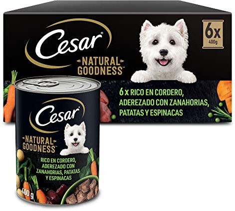 Cesar Natural Goodness Våt mat för vuxna hundar med lamm, morötter, potatis och spenat (6 burkar x 400g)