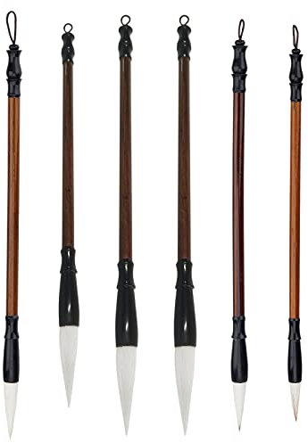 PH PandaHall Kalligrafie-Pinsel Set, 6 Stile Chinesische Malerei Schreibpinsel Kanji Japanische Sumi Zeichenpinsel JianHao Art pinsel Für Studenten Und Anfänger