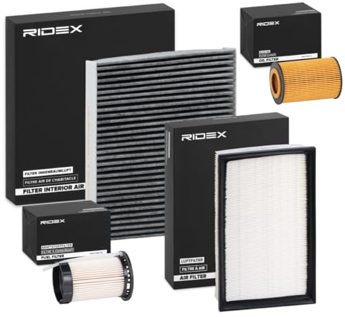 RIDEX 4055F0189 Satz Filterset mit Luftfilter ohne Ölablassschraube für VW Golf VII Schrägheck (5G1, BQ1, BE1, BE2) Diesel