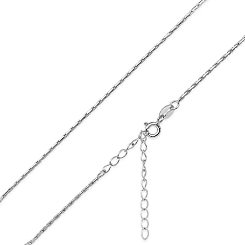 Nagel Jewellery BEssential Halskette, Kette Silber 925 ohne Anhänger 18 K Gold vergoldet - Ankerkette, Flachpanzer, Haferkorn, Kugelkette, Popcorn – Silberkette 40 und 45 cm + 5 cm Verlängerungskette