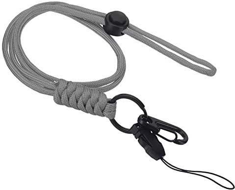 PATIKIL Cou Lanière avec Crochet, Badge Lanières Réglable Longue Sangle ID Carte Support Porte-clés pour Porte-badges, Gris