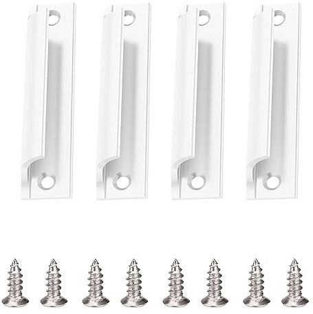 ACONDE 4 maniglie per porte e finestre, maniglia per porte e finestre, porta esterna con viti, manico in lega di alluminio, colore bianco