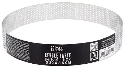 Cercle à tarte perforé inox H 3,5 cm Ø 20 cm
