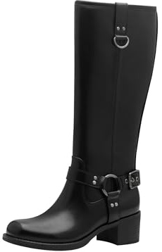 MARCO TOZZI Damen Hohe Stiefel mit Absatz Kniehoch mit Blockabsatz, Schwarz (Black), 38 EU
