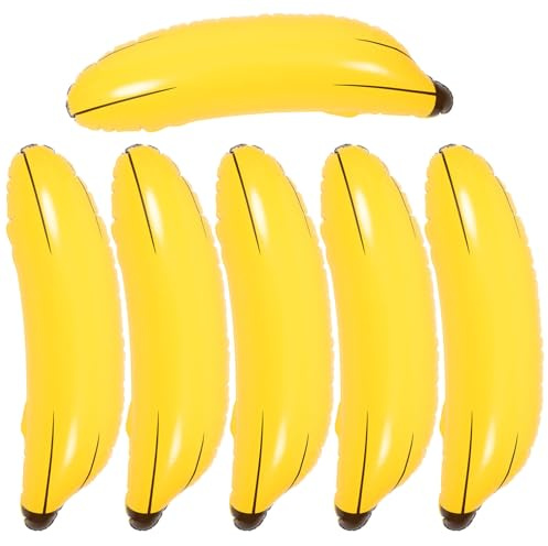 ifundom 6pcs Giant Inflatable Banana Jumbo Banana Inflate Inflatable Food Toys Grand Raffle Prizes Funny Pool Floats Swimming Pool Party Decorations