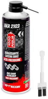 Errecom 1000 Miglia BKR 2103 High Pressure Chain and Cassette Cleaner Spray for Bicycles + Hard Bristle Brush also usable with direct connection to the aerosol can - 500 ml
