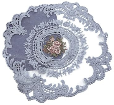 Blausky 2 Stück Tischdecke Spitze,Quadrat Deckchen,Tischdecke mit floralem Muster,Spitze Stickerei Tisch Tischse,Spitzendeckchen,Untersetzer,für Tassen Vasen Schalen Teller Tischsets,28 x 28 cm,Blau