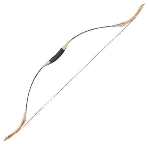 Toparchery Traditioneller Recurvebogen 53 Zoll Reiterbogen Jagdbogen Handgefertigter Langbogen für Jagen und Zielschießen 30-50lbs (50 lbs) Beidhändig