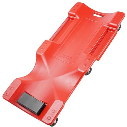 VEVOR Verkstad rullbräda, monteringsbräda, verkstadspall, monteringsstol, 1 m lång, rullande mekanisk rullstol med 6 universella hjul, vadderad sits, för garaget, verkstaden eller hemma, röd