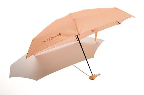 Muitomas, Ombrellino Compatto, Ombrello Pioggia Pieghevole e Portatile, Ombrello Piccolo Antivento e Pioggia, Colore Peach Fuzzy