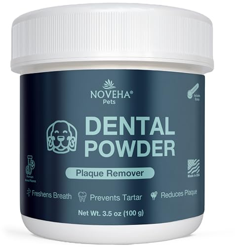 NOVEHA Pet Dental Powder | Vet-Approved Oral Care for Dogs & Cats | Natural Tartar Remover for Dogs Fresh Breath Formula | Easy Teeth Cleaning for Daily Use (1 - Pack)