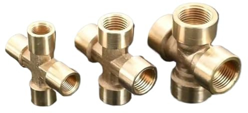 1/8 1/4 3/8 1/2 3/4 weiblich Messing gleich Kreuz 4 Wege Rohrverbinder Fitting Kupplung(3/4)