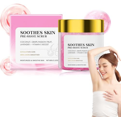 Exfoliante Pre-Depilación Para Mujeres - Elimina Vellos Encarnados - Scrub Corporal Para Una Depilación Más Suave Y Sin Irritaciones - Limpieza Profunda Y Refrescante - 60g