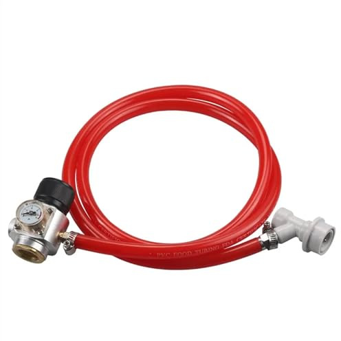 ATUMY Heimbrau-Sets Druckminderer CO2-Mini-Gasregler Tr21.4 Inklusive roter Gasleitungsbaugruppe, Kugelverschluss-Gastrennung für Sodatank-Fass-Spender