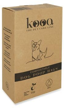 kooa - Kompostierbare Hundekotbeutel | für Hunde | aus Maisstärke | stabiles Material | perforierte Trennlinie zum leichten Abreißen | ohne Duft | Maße: 19,5 x 34 cm | 15 Rollen | 225 Beutel