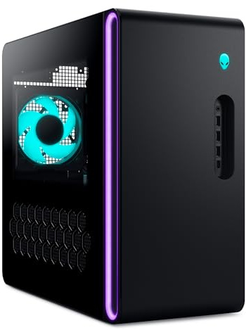 Alienware Aurora Gaming Desktop ACT1250 – Intel Core Ultra 7 265F, Nvidia GeForce RTX 5060 Ti, 16GB DDR5, 1TB SSD, Windows 11 Home, USB-C, Pannello laterale trasparente, PSU 500W – Basalt Black