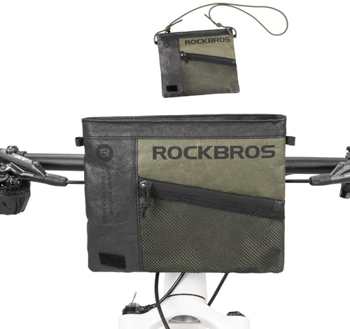 ROCKBROS Fahrrad Lenkertasche 1,5L Schmal aus recycelbarem Material | Schmale und leichte Fahrradtasche mit Schultergurt, ideal für Faltrad, Citybike und Scooter