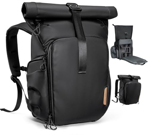 K&F CONCEPT Kamerarucksack Wasserabweisend, Fotorucksack Groß mit Erweiterbarem Volumen, Camera Backpack mit Laptopfach 15.6 Zoll für DSLR SLR Kameras