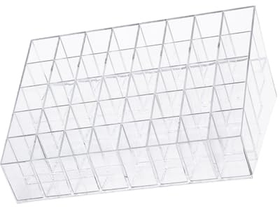 UKCOCO Organisateur Cosmétique Transparent Emplacements Support Pratique pour Rouges à Lèvres et Vernis à Ongles Étagère de Rangement Maquillage Compacte et Ordonnée