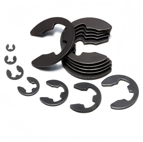 Rummyluck manganstål hoppring E-clip säkringsring externa säkringsringar 15 mm (20 stycken)