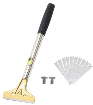 NUOBESTY Raspador de Vidrio con Mango Antideslizante Herramienta Limpiadora Multiusos para Eliminar Pegatinas Masilla y Adhesivos Azulejos Ventanas y Paredes Resistente y Duradero para Uso