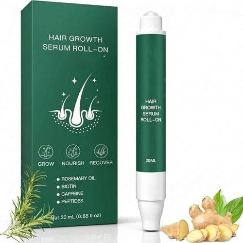 Roota Hair Growth Serum Roll-On, Roota Hair Growth Roller, Rosmarin Haarwachstumsserum Roll On Haarserum für Haarausfall Reduzieren, Rosmarin Haar-Roller-Serum für Männer & Frauen (1)