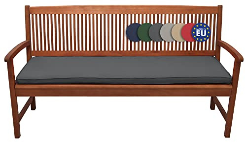 Beautissu Auflage Bankkissen Sitzkissen für Gartenbank Polster Oeko-Tex | 120x48x5cm Anthrazit Polsterauflage Kissen Gartenmöbel Gartenbankauflage Sitzauflage Bank Loft BK