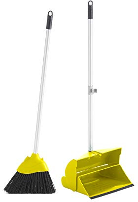 Maya Professional Tools 09020 Besen- und Kehrschaufel-Set mit Verschluss, Gelb
