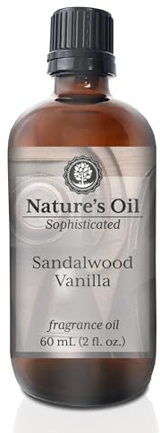 Sandalwood Vanilla Fragrance Oil for Cologne, Beard Oil, Diffusers, Soap Making, Candle Making, Lotion, Home Scents, Linen Spray, Bath Bombs (2 Fl Oz)