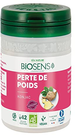Biosens - Gélule végétale Perte de poids - Konjac - Certifié Bio AB Vegan - Fabriqué en France - Programme de 21 jours - 42 gélules