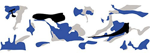 folimac 8,50€/m² Camouflage Autofolie Selbstklebend mit Luftkanäle Schwarz weiß Grau Blau #1404 (20 Meter x 152 cm)