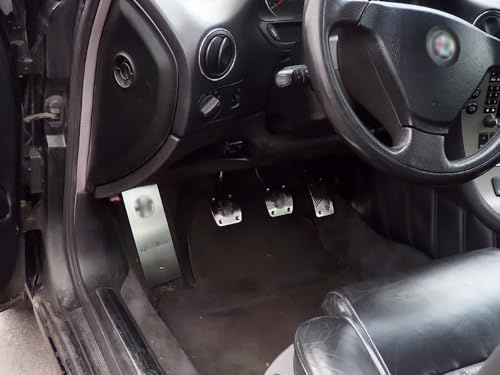 Pédales et Repose Pieds en Acier pour Alfa_Romeo 159 (Boîte manuelle) - 4 Pièces Inox Pédalier Pedales d'Embrayage de Frein d'Accélérateur Argent Marchepied Set Inoxydable Brossé