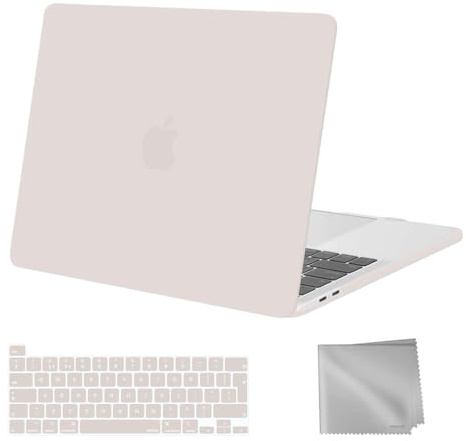 MOSISO Kompatibel mit MacBook Pro 13 Zoll Hülle 2025 2024-2016 M2 M1 A2338 A2289 A2251 A2159 A1989 A1706 A1708, Hartschale für MacBook Pro 13 Hülle&Tastaturschutz&Tuch Wische, Felsen Grau