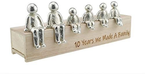 Pirantin 10th anniversary Idea - 10 Years We Made A Family 100% Tin - Choose Your Family Combination (4 Children)