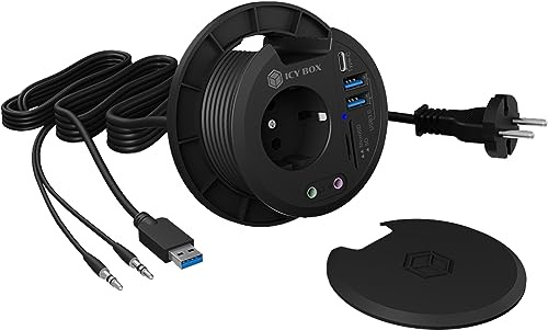 ICY Box USB 3.2 Gen 1 Multiport Tisch-Hub IB-HUB1430-CR | Multiport-Hub für mehrere AnschlüsseUSB 3.2 Gen 1 Schnittstelle zum HostPraktische Tischmontage für schnellen Zugriff