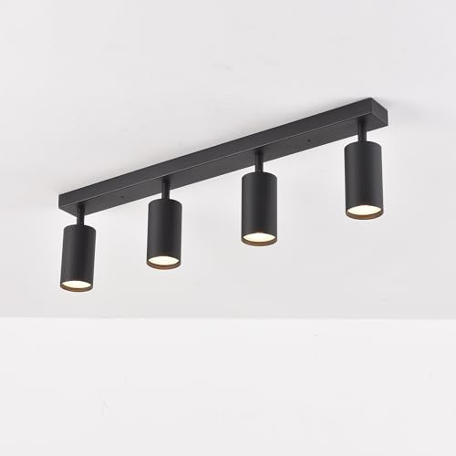 M2 OUTLET Aufbauleuchten: LED 4-flammig schwenkbare Deckenleuchte | Deckenspots schwarz für LED Spot, normale Halogen