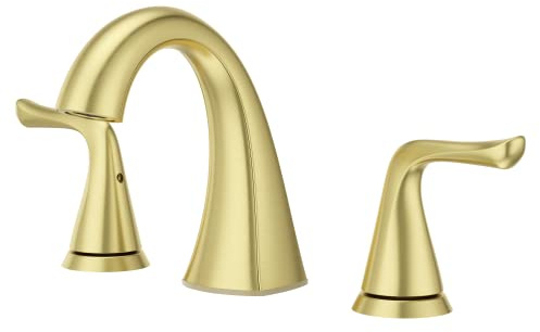 Pfister Willa Bathroom Sink Faucet, 8-Inch Widespread, 2-Handle, 3-Hole, NSF Certified, Brushed Gold Finish, LF049MALBG